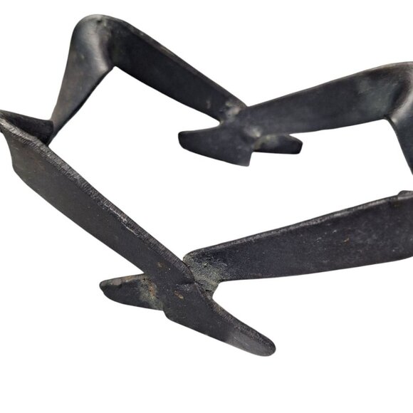 Metal Iron Art Sculpture Centerpiece Human Plant Holder People Folk Figures Weld - Picture 7 of 9